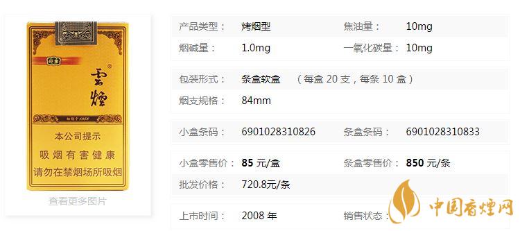 云煙軟禮印象小盒多少錢一包？云煙軟禮印象小盒價(jià)格2020