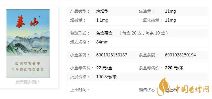 泰山新品香煙價(jià)格多少錢？泰山新品硬盒價(jià)格及參數(shù)2020